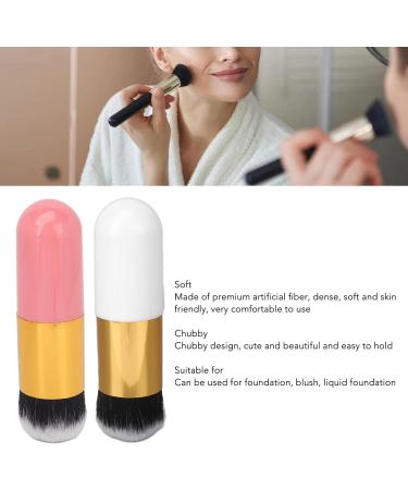 Verdant Touch Portable Makeup Brush Facial Foundation Makeup Brush Portable Chubby Face Brush Artificial Fiber Soft and Skin-Friendly Pink Gold/White Gold - Buy Online on SooperMarket.com