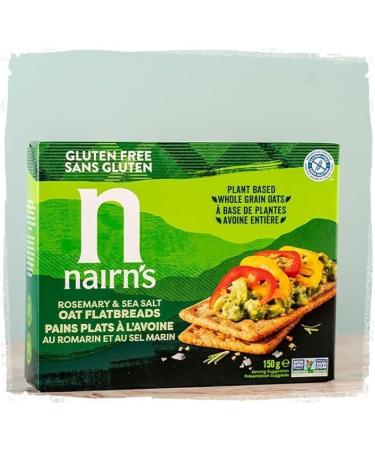 Nairn s Rosemary & Sea Salt Oat Flatbreads | Made with Gluten Free Wholegrain Oats | High Fibre | Plant-Based | Vegan & Non-GMO | No Artificial Colours Flavours or Preservatives | 150g - Buy Online on SooperMarket.com