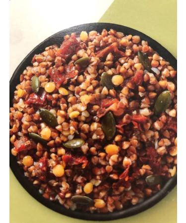 Buy 4x400g Natural Mix - Roasted Buckwheat Bulgur Groats Red Lentils Dried Tomatoes & Pumpkin Seeds | Healthy International Shipping - Buy Online on SooperMarket.com