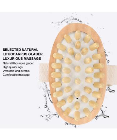 Natural Wooden Massage Brush for Body & Scalp - Exfoliating Body Wash & Hair Care Essentials - Buy Online on SooperMarket.com