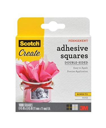 Scotch 009-1000-CFT Photo Splits Double-Sided Adhesive Mounting Squares, 0.45 by 0.45-Inch, 1000 Count