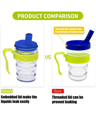 Kirimon Flow Control Spill Proof Cup with Two Style Lids - Spill-Resistant  Leak-Proof Break-Proof Feeding Cup for Elderly Disabled and Adults - Buy Online on SooperMarket.com