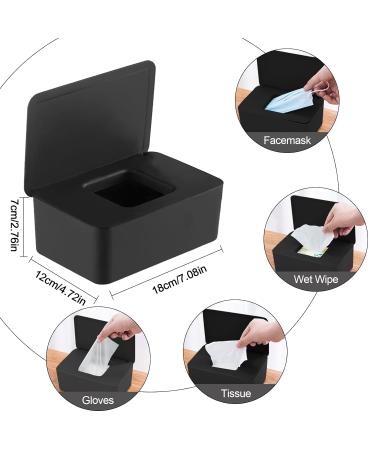 Premium Baby Wet Wipes Storage Box & Bag Set - Black | Durable Stylish Donor Holder with Lid for At-Home Use - Buy Online on SooperMarket.com