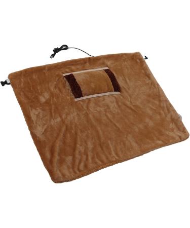 Heated Warm Scarf - 5V Low Voltage USB Flannel Heating Blanket for Home & Office - Safe & Multifunctional | Brown - Buy Online on SooperMarket.com