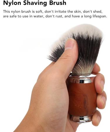 Premium Nylon Shaving Brush with Wooden Handle for Men | Men's Hairdressing Salon Essential - International Shipping Available - Buy Online on SooperMarket.com
