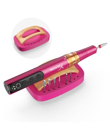 YBLNTEK Cordless Nail Drill Holder Stand Wooden Nail Drill Bits Holder Cuticle Remover Drill Bits Holder Electric Nail File Bits Stand Organizer for Manicure Pedicure Tools Nail Salon Home