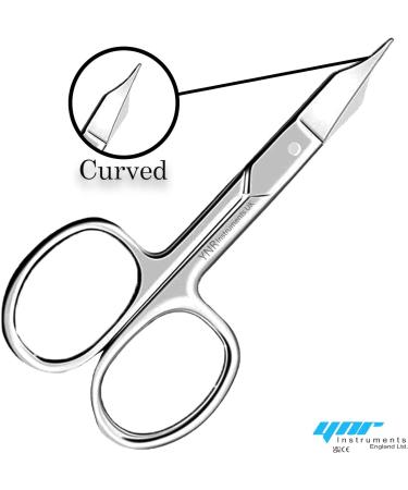 YNR Curved Blade Stainless Steel Cuticle Scissors for Manicure Pedicure - Professional Beauty Grooming Tool for Thick Toenails, Eyebrows, Nose Hair - Men and Women - Buy Online on SooperMarket.com