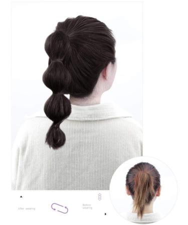Bubble Wig Ponytail - Short Strappy Lantern Twist Double Ponytail for Women | Dark Brown Clip-In Hair Piece - Buy Online on SooperMarket.com