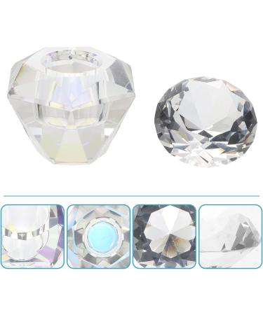 FRCOLOR 3 Pcs Nail Art Crystal Cup Glass Container with Lid Liquid Powder Dappen Dish Manicure Care Tools Nail Tech Clear Fingernail Polish Nail Art Dish Cup White With Cover Cup Bowl 5.5x5.5cmx3pcs Whitex3pcs - Buy Online on SooperMarket.com