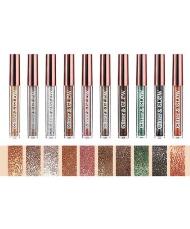 Liquid Glitter Eyeshadow Set Reddhoon 10 Colors Long Lasting Waterproof Shimmer Glitter Eyeshadow Quick Drying Naked Smokey Eye Looks Sparkling Eye Shadow Makeup Kits - Buy Online on SooperMarket.com