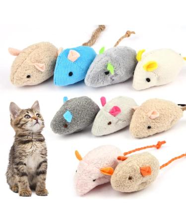 Adiwo Cat Toys - 9 Piece Plush Mouse Set with Catnip | Interactive Toys for Cats & Kittens - Buy Online on SooperMarket.com