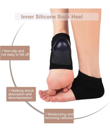 3 Pairs Gel Heel Protectors Padded Heel Socks Heel Support for Plantar Fasciitis Silicone Moisturizing Socks Ventilate Gel Socks for Open Toe Care Skin Cracked Heel Men Women - Buy Online on SooperMarket.com