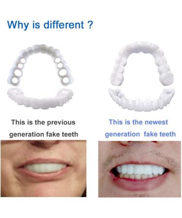 4-Piece Snap-In Veneers - Comfort Fit Fake Teeth for Perfect Smile | Beautiful Dentures for Broken Teeth - Buy Online on SooperMarket.com