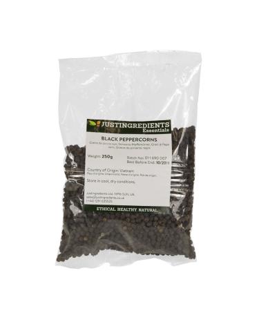 Essential Black Peppercorns 250g by JustIngredients 250 g (Pack of 1)