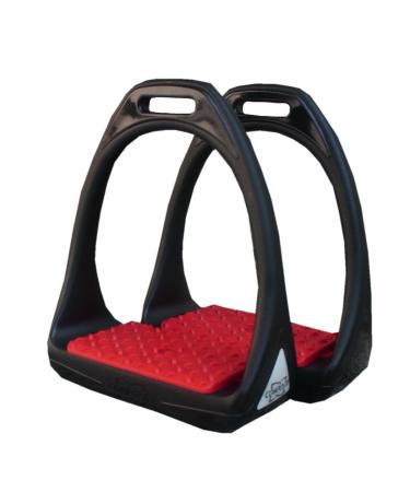 Compositi plastic stirrups reflex with flexible wide tread black/red stirrups made of plastic