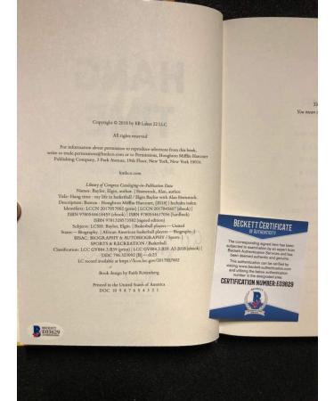 Elgin Baylor Signed Book Hang Time: My Life in Basketball - BAS Beckett COA - Buy Online on SooperMarket.com
