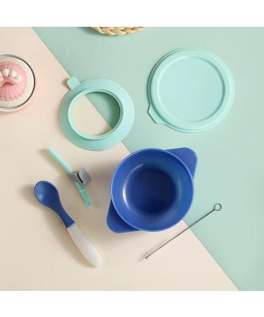 Kyraton Baby Suction Bowl with Straw and Spoons | Unbreakable, Reusable, and Slip-Resistant | Ideal for Milk, Soup, Ice Cream | Dark Blue - Buy Online on SooperMarket.com