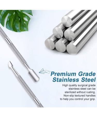 Dual Head Stainless Steel Nail Cuticle Pusher by XCOZU | Professional Nail Cleaner and Trimmer Tool for Gel Polish Removal and Nail Art - Silver - Buy Online on SooperMarket.com