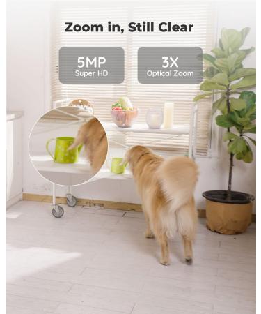 REOLINK E1 Zoom White Indoor Security Camera 5MP Super HD with PTZ, Auto Tracking, Human/Pet AI - Ideal for Baby Monitor/Pet Camera/Home Security - Dual Band WiFi - Local Storage | Best Plug-in WiFi Camera - Buy Online on SooperMarket.com