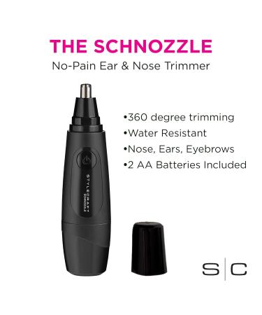 Stylecraft Schnozzle Cordless Nose & Ear Trimmer - Water Resistant Portable LED Light - Matte Black - Buy Online on SooperMarket.com
