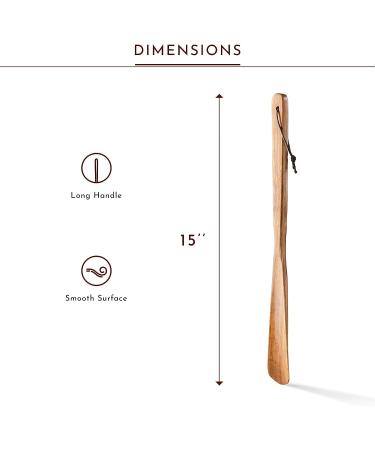 15 TungSam Wooden Shoe Horn - Long Handle, Easy to Use and Carry - Buy Online on SooperMarket.com