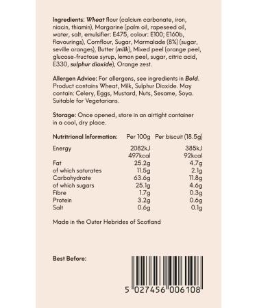 Hebridean Baker - Marmalade Shortbread 150g - Buy Online on SooperMarket.com
