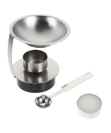 Villcase 1 set of wax melting fire made of stainless steel wax seal Warmer made of metal candle made of ceramic melting lacquer wax melting lamp Wax warmer stove tealight stainless steel adjustable