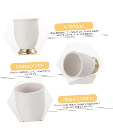 Mikinona Acrylic Organizer Embossed Brush Bucket Blush for Cheeks Pen Pot Brush Holder Brush Storage Cup Cosmetic Makeup Stand - Buy Online on SooperMarket.com