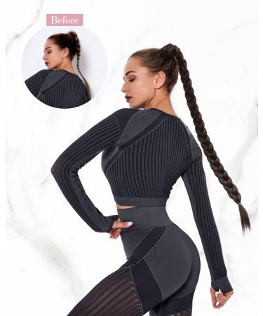 REECHO Long Straight Wrap Around Ponytail Extension - Ginger Brown 34 Inch | Synthetic Hairpieces for Women - Buy Online on SooperMarket.com