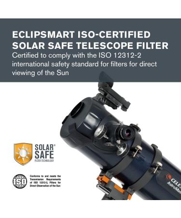 Celestron  EclipSmart Safe Solar Eclipse Telescope Filters  ISO 12312-2 Compliant  Works with AstroMaster 114EQ & Celestron 114AZ-SR Telescopes  Observe Solar Eclipses & Sunspots  Safe  Snug Fit - Buy Online on SooperMarket.com