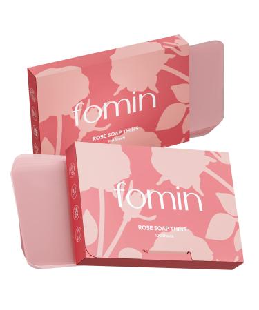 FOMIN - Antibacterial Paper Soap Sheets for Hand Washing - (200 Sheets) Rose Portable Travel Soap Sheets Dissolvable Camping Mini Soap Portable Soap Sheets Rose (Pack of 2)