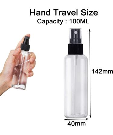 4Pcs 100ml Spray Bottle Empty Plastic Fine Mist Travel Atomiser Set with 2 Funnels & 12 Labels - Clear Refillable & Reusable Bottle Toiletries Liquid Containers for Cosmetic Make-up by JamHooDirect - Buy Online on SooperMarket.com