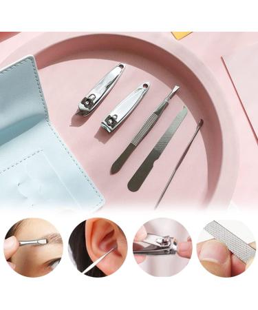XiXiYang Nail Clippers Manicure Set 5 in 1 Stainless Steel Professional Pedicure Nail Kit Portable Nail Trimming Set Nail Cutter Thick Nails Portable - Convenient Nail Kit for Travel & Home Use(Pink) - Buy Online on SooperMarket.com