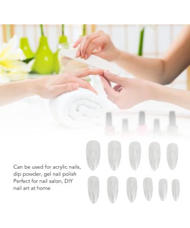 Half Frosted Fake Nail 550 False Nails Carve Free Grinding Long Fake Nails Ultra Thin Lightweight for Nail Salon (Almond) - Buy Online on SooperMarket.com