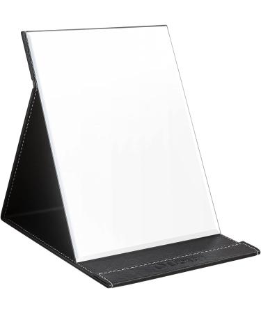 DUcare Travel Mirror Folding Mirror Make up Mirror Pocket Mirror with Stand Portable and Slim Black