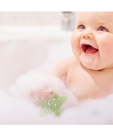 Toseky Kids Bath Sponge | Soft Baby Body Wash Scrubber Wood Pulp Sponge | Shower Sponge Dead Skin Remover Cute Shower Brush Bath Supplies for Toddler Kids Baby Green - Buy Online on SooperMarket.com