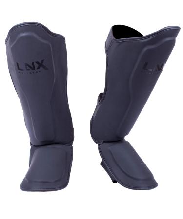 Lnx Schiensbeinschoner Muay Thai Pro Fight Ultimate Black - Shienbbeinschutz for martial arts kick boxing tension protector S m l xl black men m matt black