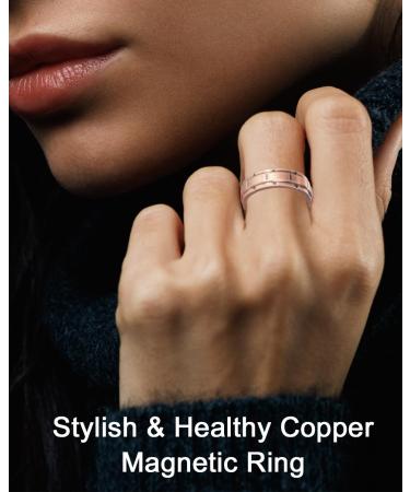 EnerCoppeX Copper Magnetic Ring for Women Lymphatic Drainage Adjustable Ring 3500 Gauss Magnet (CPR-0114Q) - Buy Online on SooperMarket.com