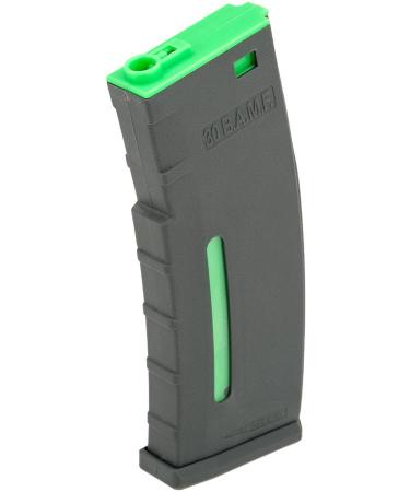 Evike Airsoft - BAMF 190rd Polymer Mid-Cap Airsoft Magazine for Airsoft M4 / M16 Series AEG Rifles Gray / Green