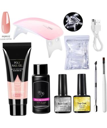 Polygel Nail Kit - All-in-One Starter Set for Nail Extensions & Art | 8 Piece DIY French Nail Tools (PGP012) - Buy Online on SooperMarket.com