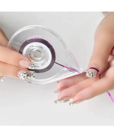 JIAHAO 2Pcs Gold/Silver Striping Tape Line Nail Art Decoration Sticker Set with Dispensers - DIY Nail Tip Design - Buy Online on SooperMarket.com