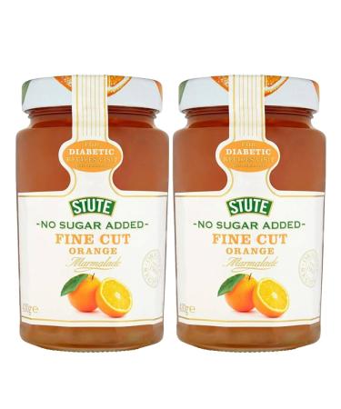 2 x 430g No Sugar Orange Marmalade Fine Cut Citrus Fruit Breakfast Diabetic Jam Sweet Food Spread