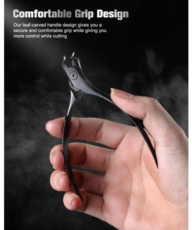FERYES Wide Jaw Thick Toenail Clippers Thick Toenails - Precision Stainless Steel Toe Nail Clippers for Thick Nails for Seniors with Catcher -Black - Buy Online on SooperMarket.com