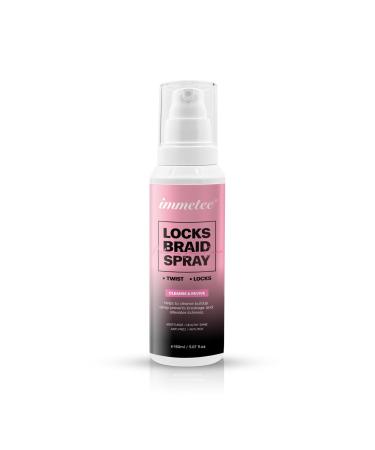 immetee Locks Braid Spray Hair Spray for Braids Locks Twists and Cornrows Refresh Itchy & Dry Scalp Moisturizes High Shine for Dull Hair. 150ml/5.07fl.oz