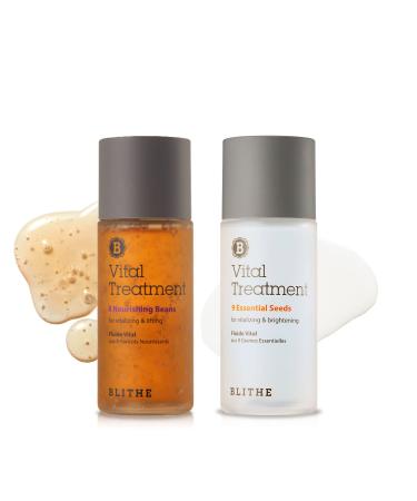 Blithe Vital Treatment 8 Nourishing Beans & 9 Essential Seeds Travel Size - Korean Essence Toner with Soybean and Red Mung Bean for Firming Wrinkles & Green Tea Seed Niacinamide for Skin Brightening