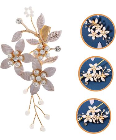 Didiseaon Bride Wedding Hairpin Rose Hair Clip Bride Accessories Flower Clip Bridesmaid Hair Accessories Gold Headpiece Bridal Hair Clip Wedding Headpiece Issue Card Temperament Rhinestone - Buy Online on SooperMarket.com