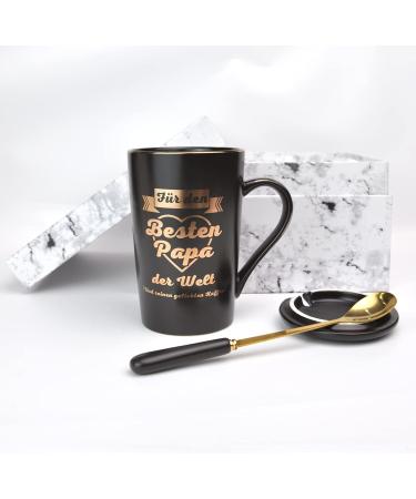 Funny Papa Gift - Best Dad Ceramic Coffee Cup 400ml with Lid | Father's Day Gifts - Buy Online on SooperMarket.com