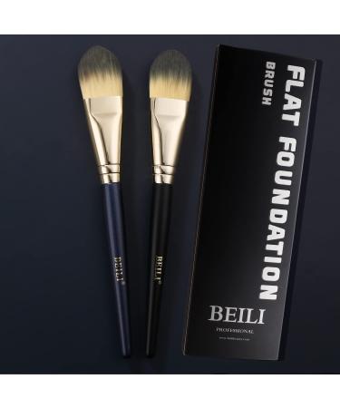 BEILI Foundation Brush Set for Liquid Mask Concealer - 2Pcs Flat Makeup Brushes for Liquid Cream & Powder Foundation - Premium Face Makeup Tools - Buy Online on SooperMarket.com