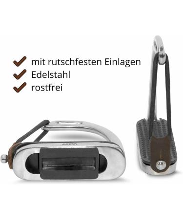 AMKA Stainless Steel Safety Stirrups - Flexible 10 cm 12 cm & 13 cm Options for Equestrian Safety | International Shipping Available - Buy Online on SooperMarket.com