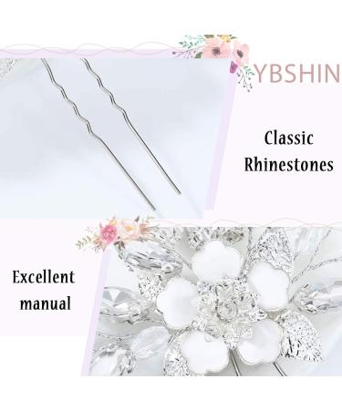 Bride Wedding Silver Crystal Hair Pins - 3 Pack Bridal Headpieces for Women and Girls - A-Silver - Buy Online on SooperMarket.com